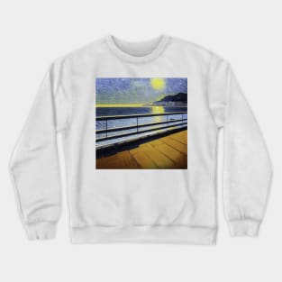 Santa Monica Pier California in Van Gogh's style Crewneck Sweatshirt